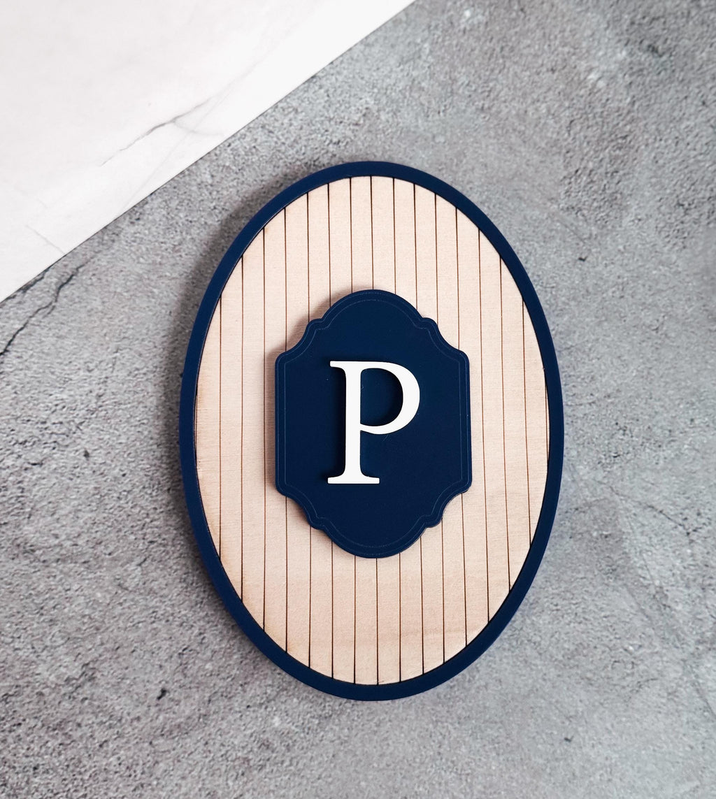 Vintage Stripe Monogram Nursery Sign