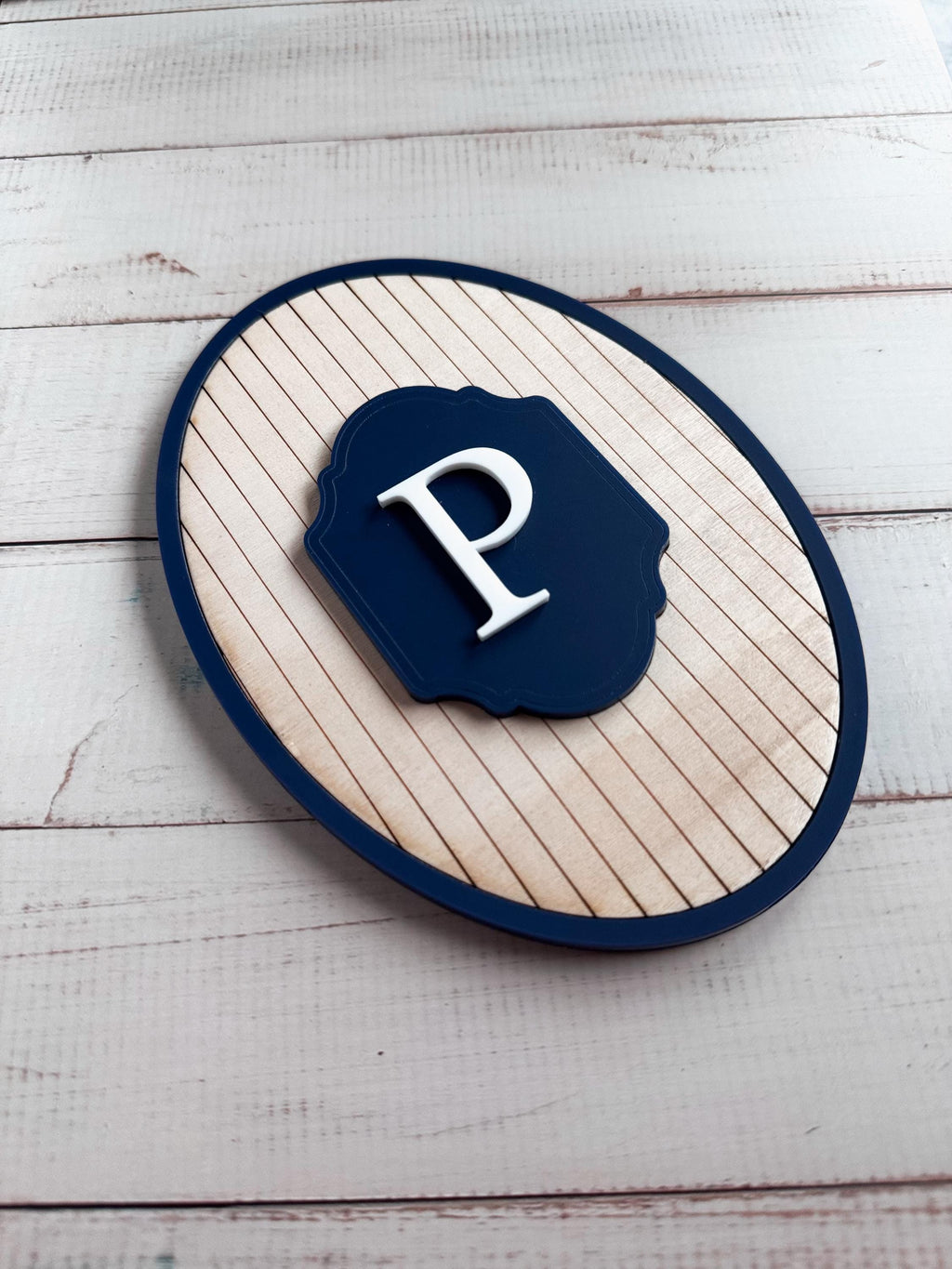 Vintage Stripe Monogram Nursery Sign