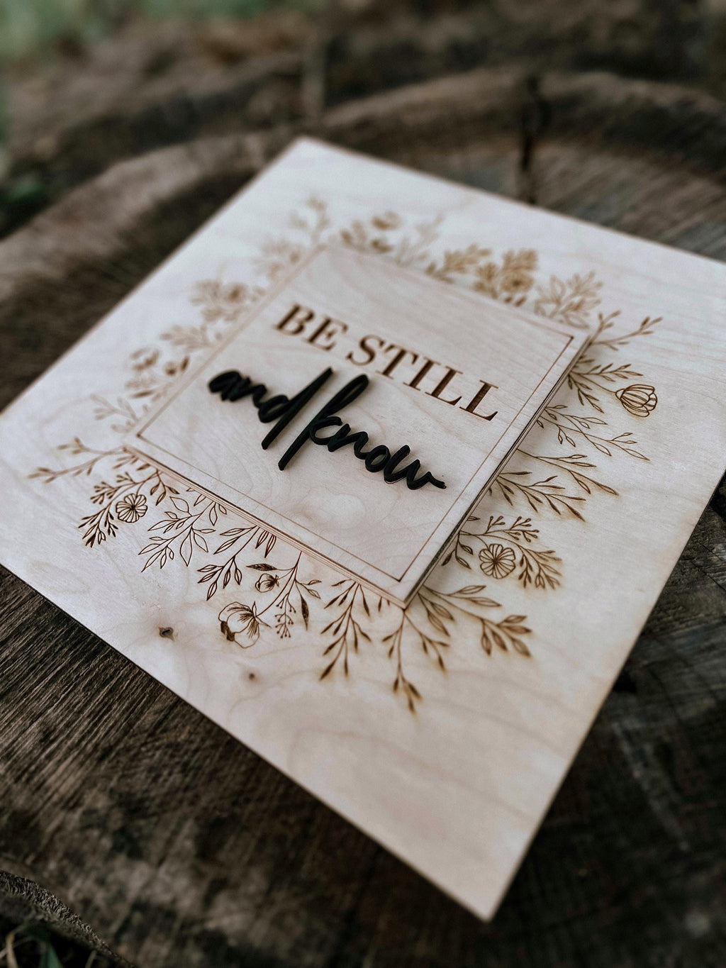 "Be Still and Know" Psalm 46:10 Scripture Wood Sign | 3D Christian Wall Art