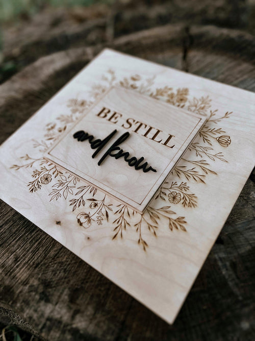 "Be Still and Know" Psalm 46:10 Scripture Wood Sign | 3D Christian Wall Art