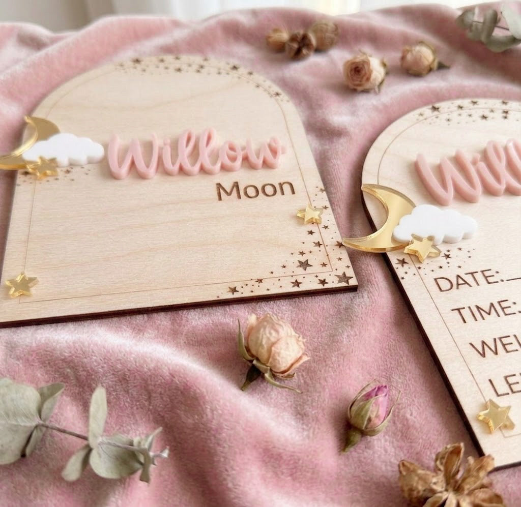 Celestial Birth Stats and Announcement Sign