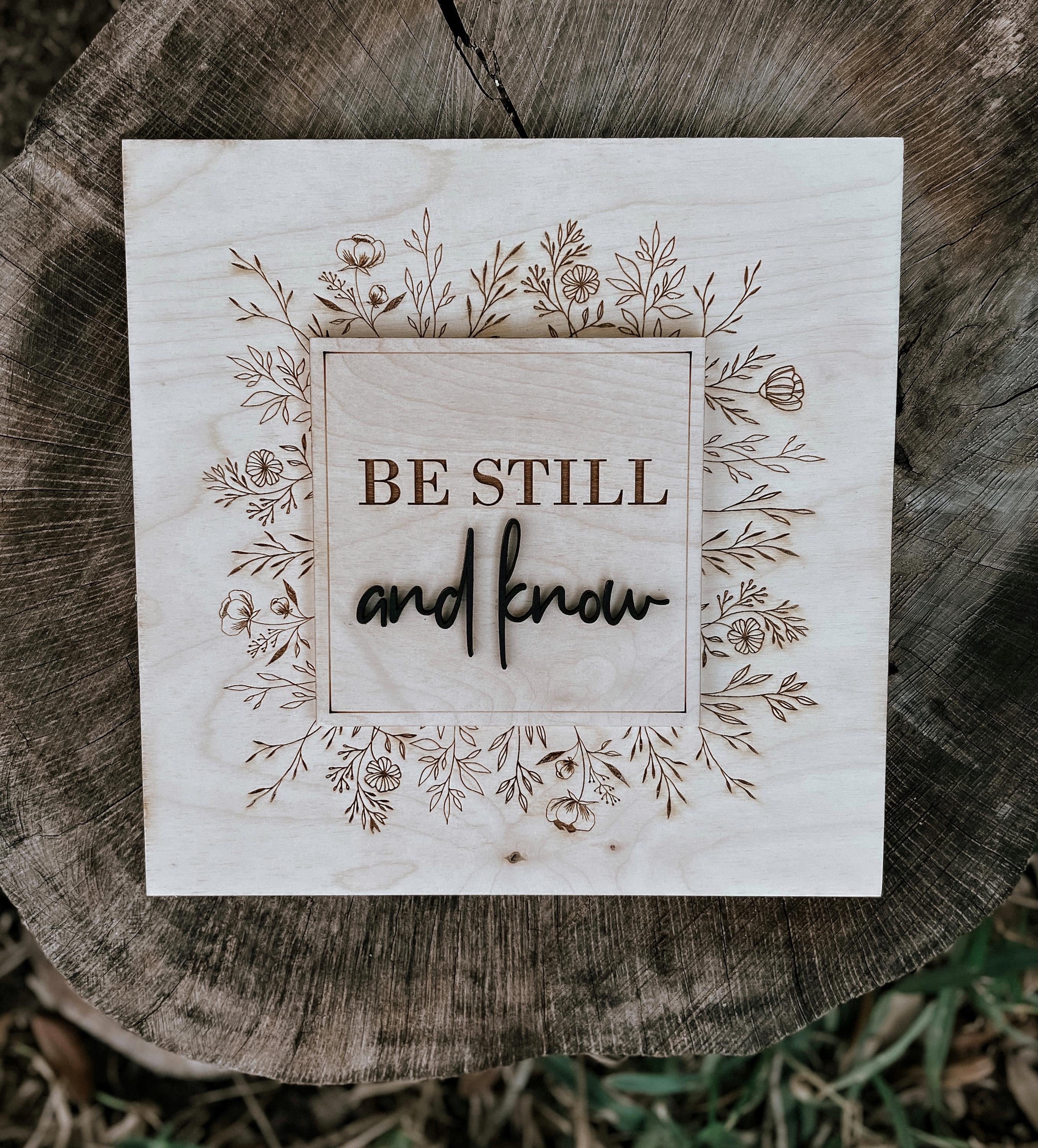 "Be Still and Know" Psalm 46:10 Scripture Wood Sign | 3D Christian Wall Art