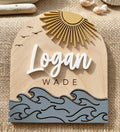 Coastal Baby Name Announcement Sign