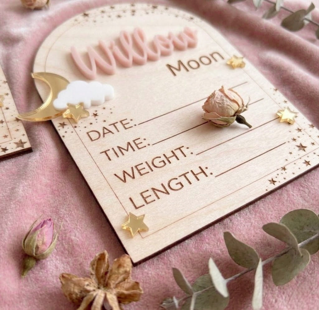 Celestial Birth Stats and Announcement Sign