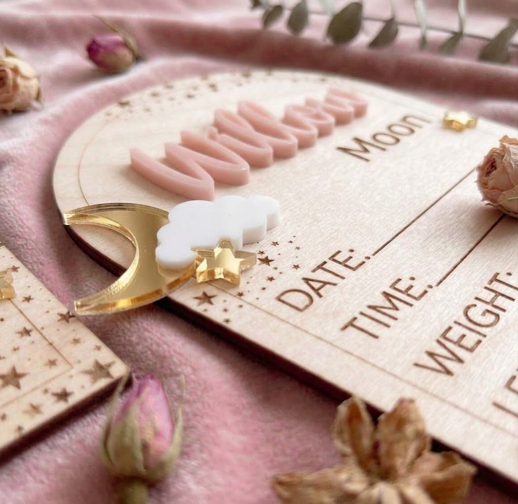 Celestial Birth Stats and Announcement Sign