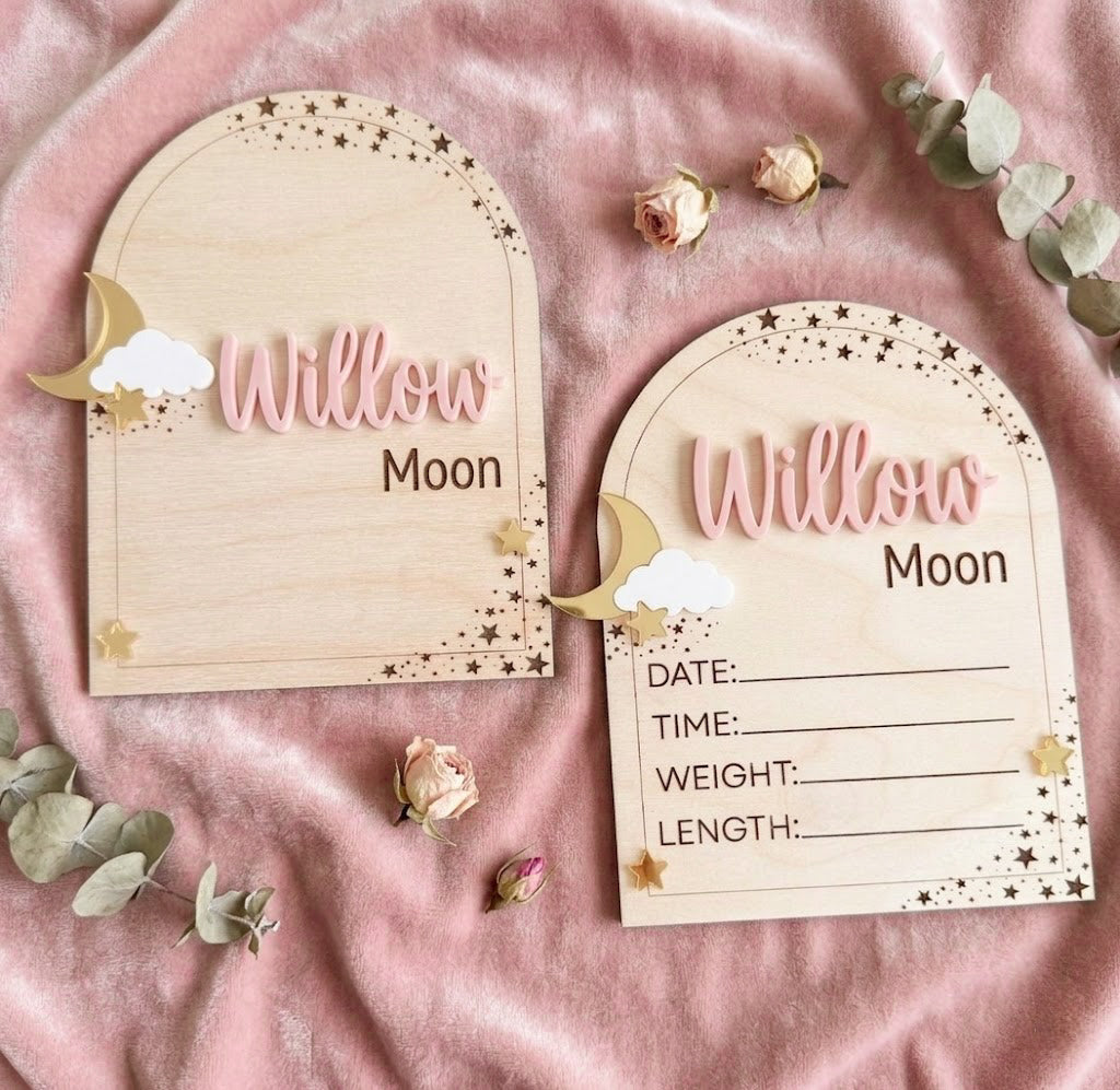 Celestial Birth Stats and Announcement Sign