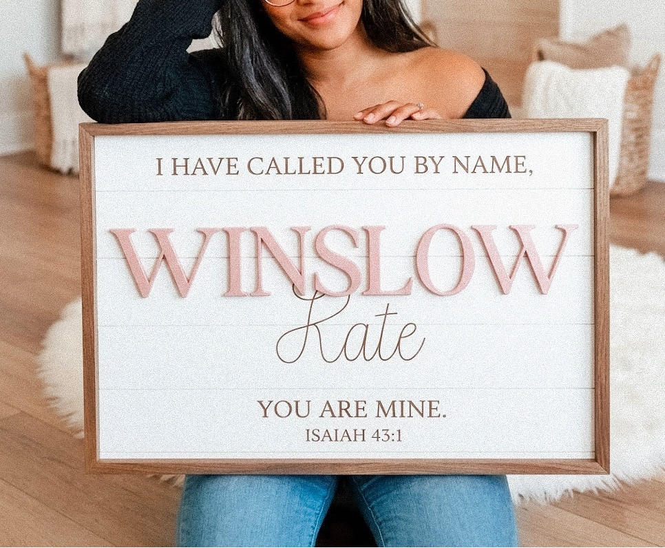 "Called By Name" Custom Scripture Name Sign