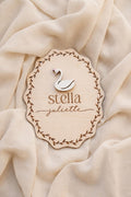 Swan Birth Announcement Name Sign & Birth Stat Keepsake
