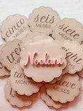 Reversible Bilingual Baby Monthly Milestones (Spanish & English)