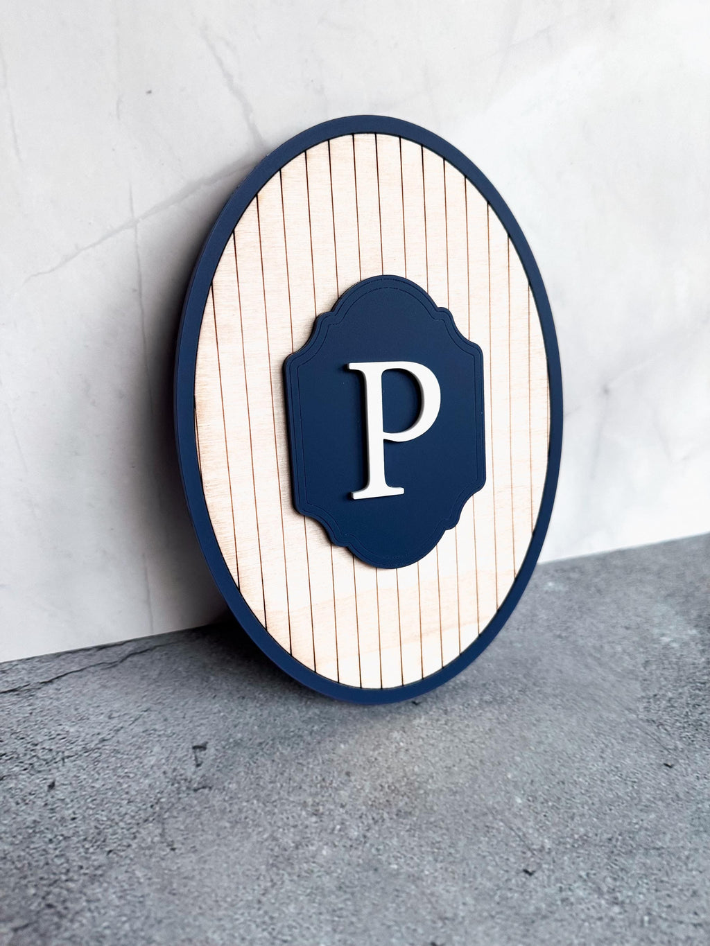 Vintage Stripe Monogram Nursery Sign