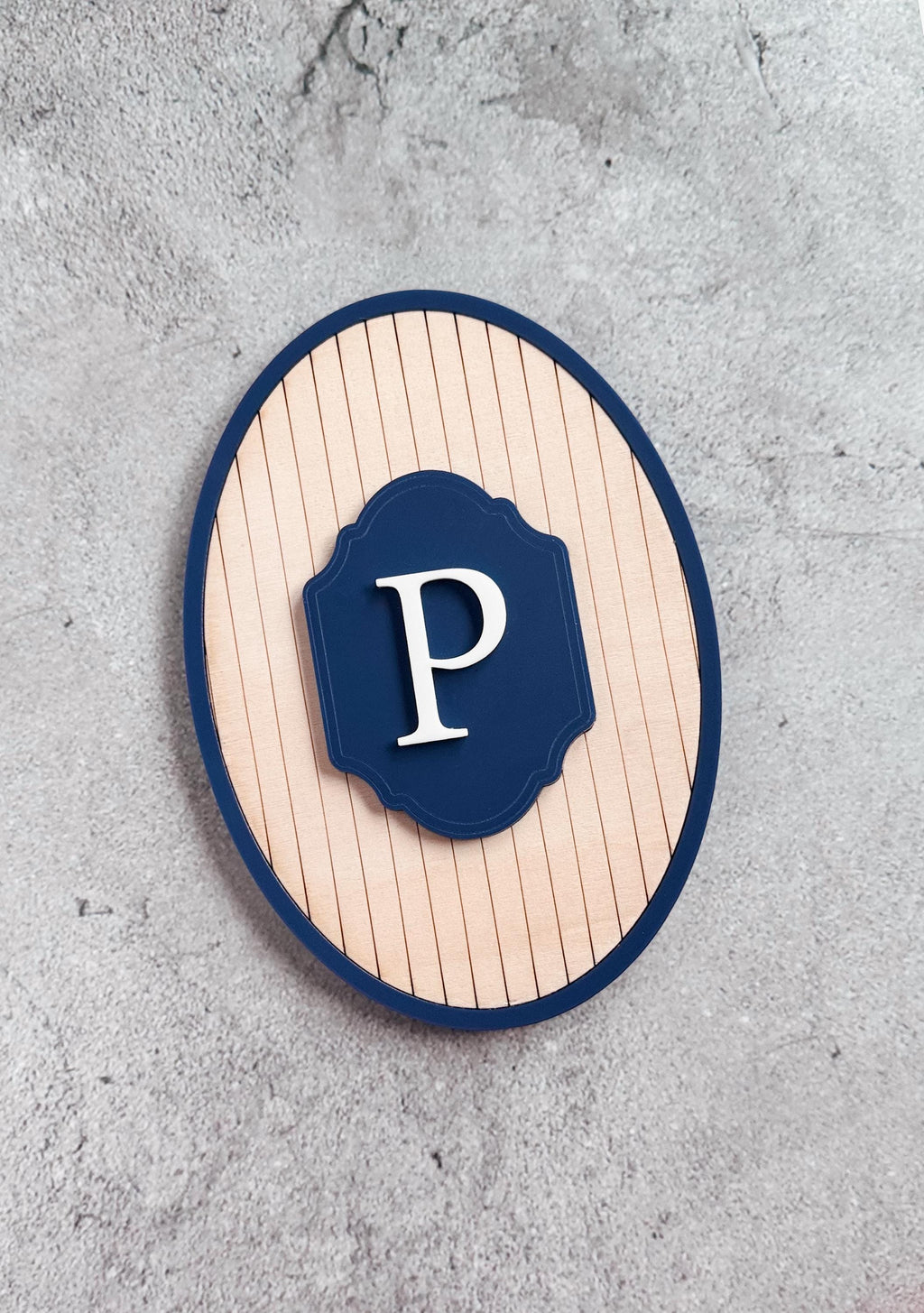 Vintage Stripe Monogram Nursery Sign