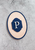 Vintage Stripe Monogram Nursery Sign