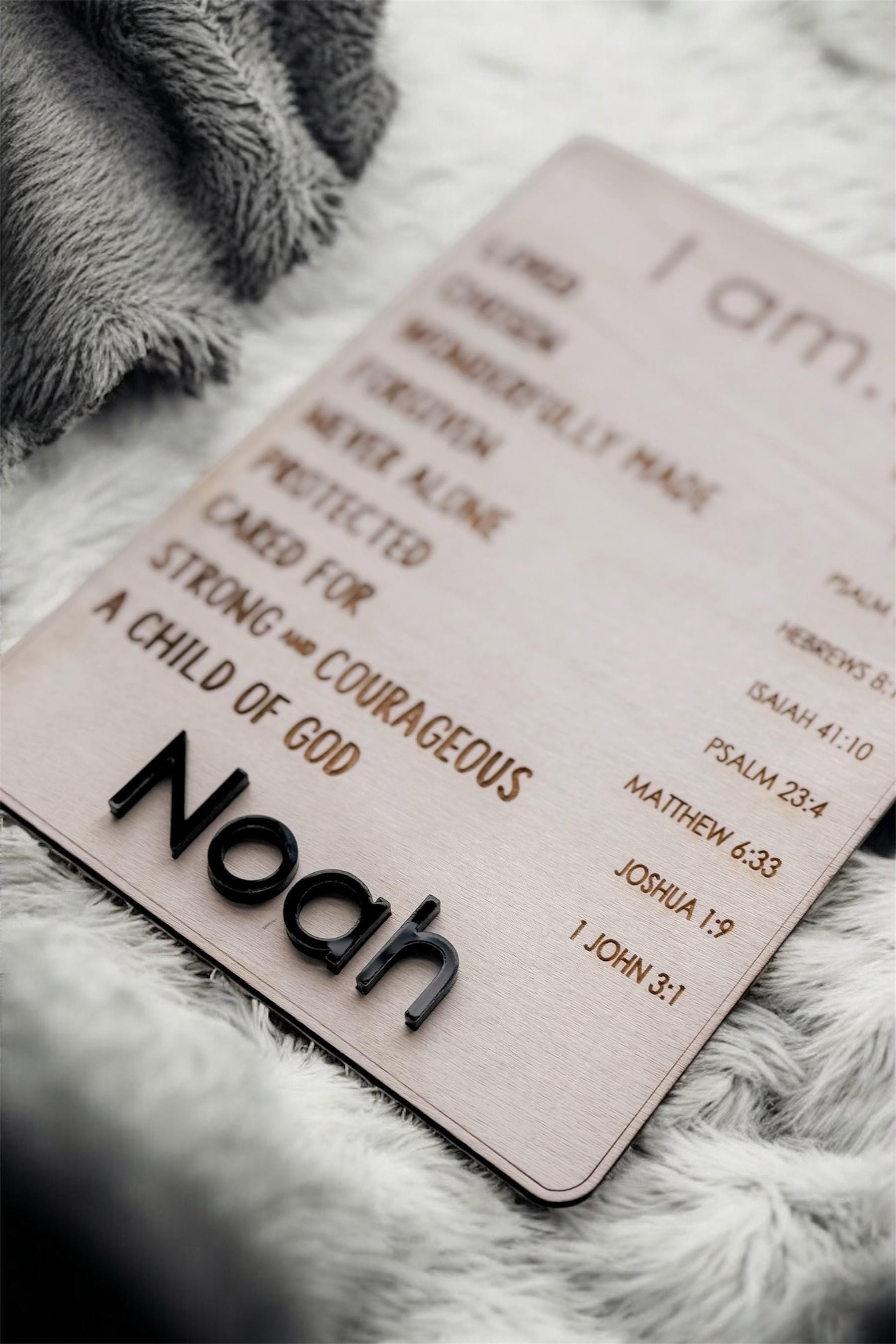 Christian Kids “I Am” Scripture Affirmation Sign