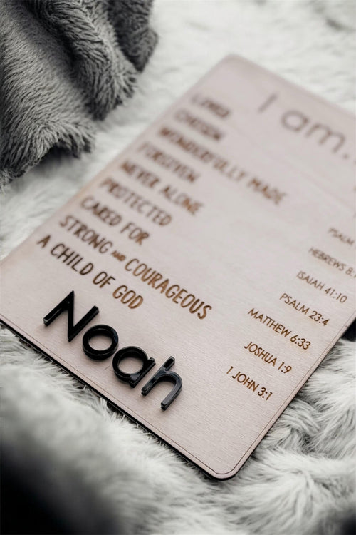 Christian Kids “I Am” Scripture Affirmation Sign